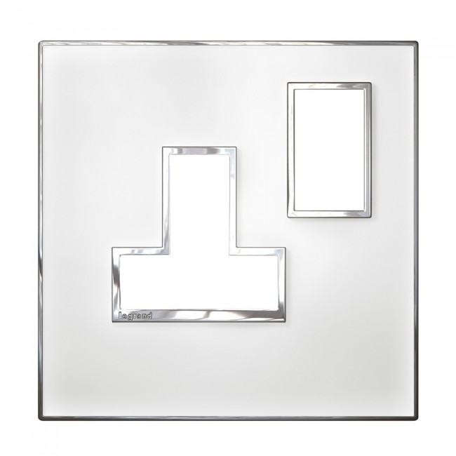 Legrand Arteor 1G Square Plate for switched sockets [Mirror White]