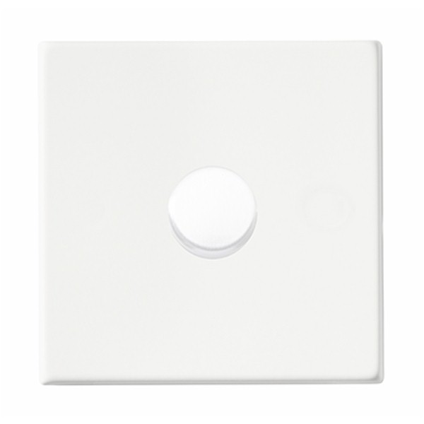 Hamilton Hartland CFX Gloss White 1 Gang 100W 2 Way Push On/Off Rotary Switching LED Dimmer with Gloss White Knob