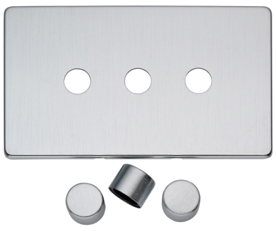 Crab 7563/SC Dimmer Plate&Knobs 3Gang