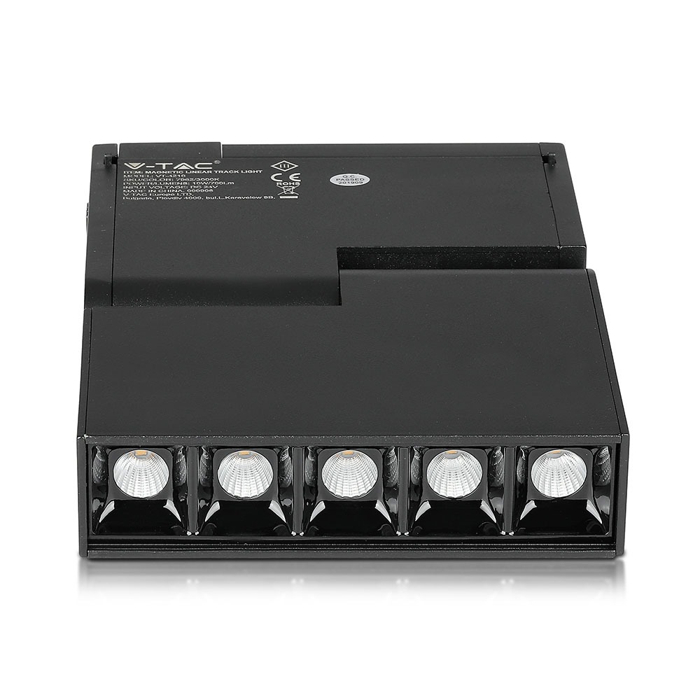V-TAC 7962 - VT-4210 5*2W LED MAGNETIC SMD GIMBAL LINEAR SPOTLIGHT 3000K-BLACK IP20 24V