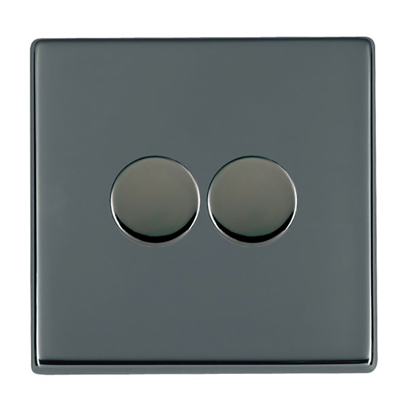 Hamilton Hartland G2 Black Nickel 2G 100W LED 2 Way Push On/Off Rotary Dimmer Black Nickel