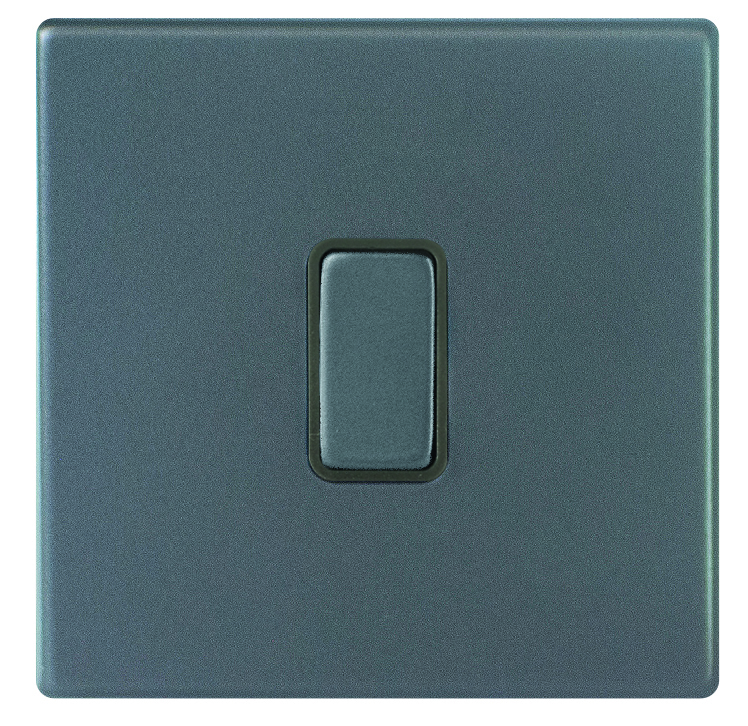 Hamilton 7G2ARRTGA-QG Hartland G2 Anthra Gray 1 Gang 10AX Push To Make/Break Retractive Switch with Anthra Gray Rocker and Quartz Grey Surround