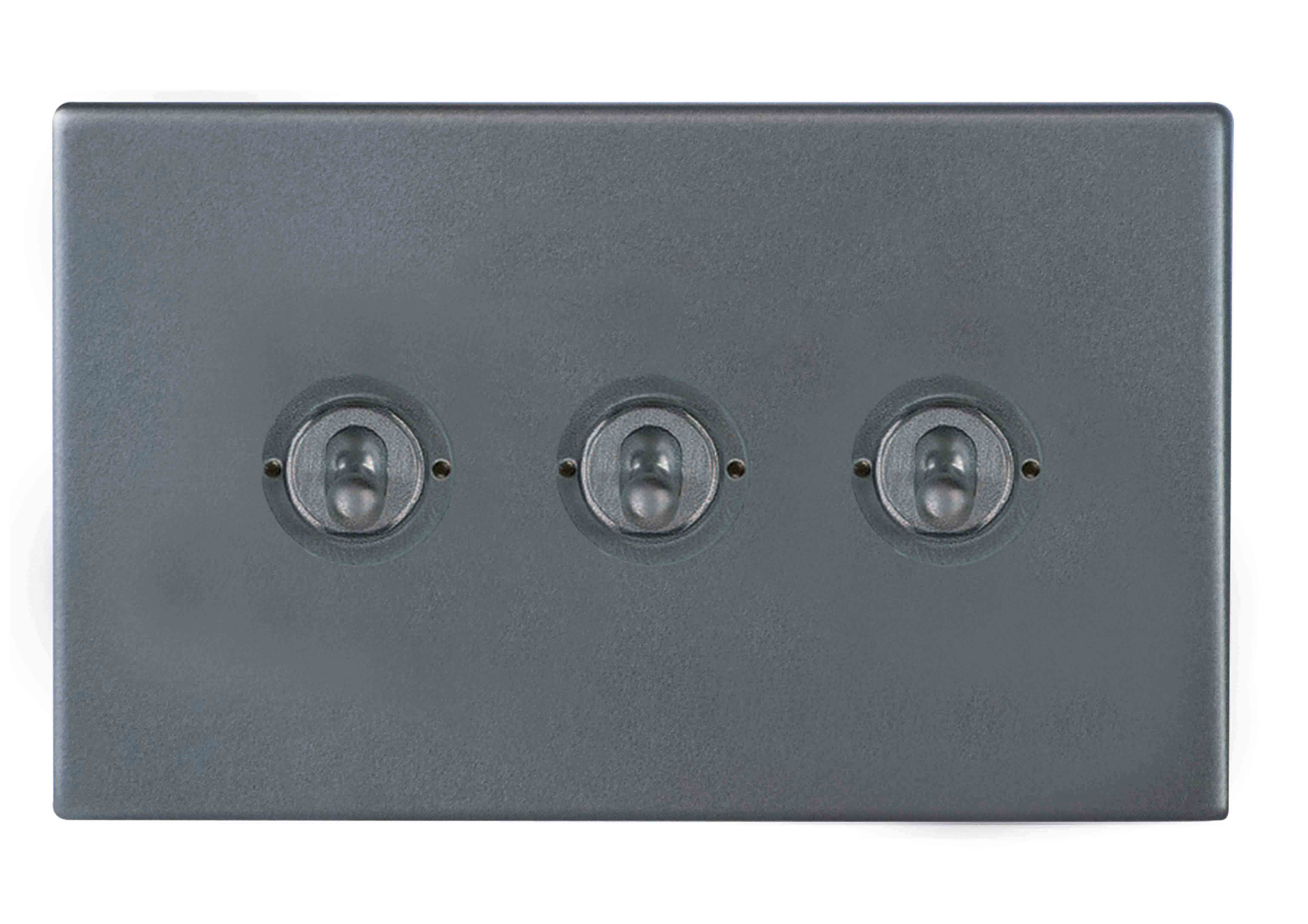 Hamilton Hartland G2 Anthra Gray 3 Gang 20AX 2 Way Toggle Switch with Anthra Gray Toggles