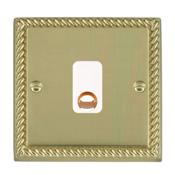 Hamilton 90COW Cheriton Georgian Polished Brass 20A Cable Outlet with White Insert