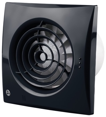 Blauberg 4" 100mm Blauberg Calm Zone 1 Low Noise Hush Quiet Energy Efficient Bathroom Extractor Fan Black - Timer
