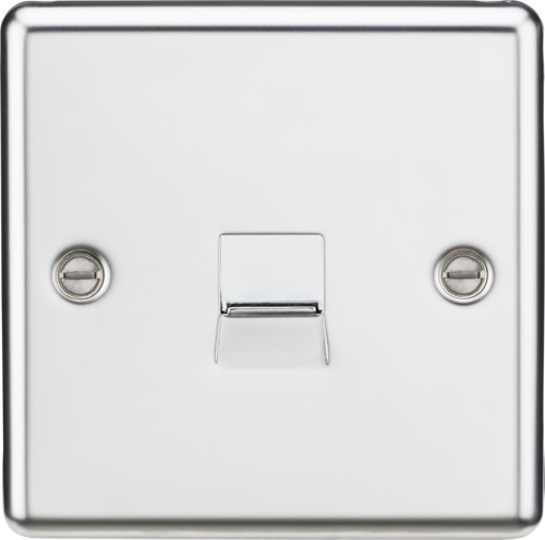Telephone Extension Outlet - Rounded Edge Polished Chrome