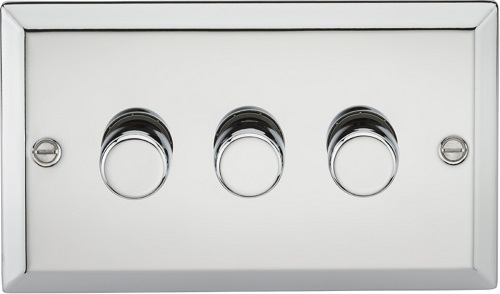 3G 2 Way 40-400W Dimmer - Bevelled Edge Polished Chrome
