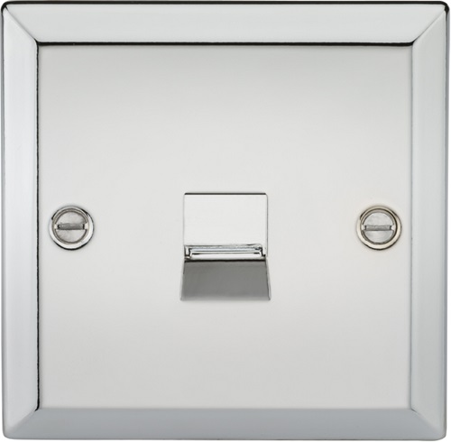Telephone Extension Outlet - Bevelled Edge Polished Chrome