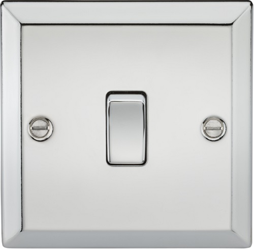 20A 1G DP Switch - Bevelled Edge Polished Chrome
