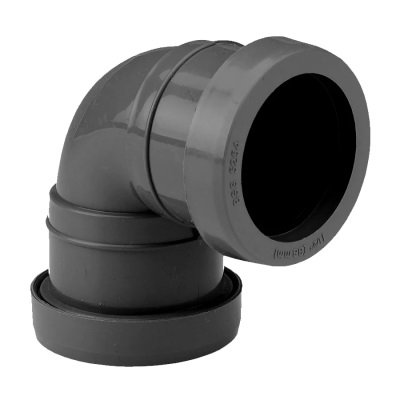 32mm PushFit Wastewater Knuckle Bend - Black