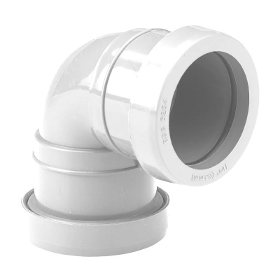 32mm PushFit Wastewater Knuckle Bend - White