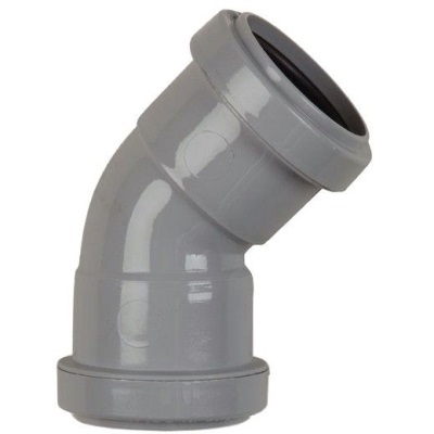 32mm PushFit Wastewater 45/135Â° Obtuse Bend- Grey