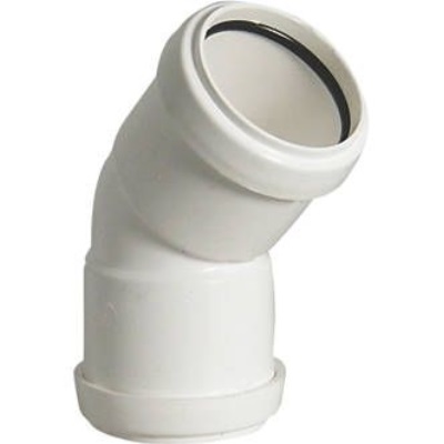 32mm PushFit Wastewater 45/135Â° Obtuse Bend- White