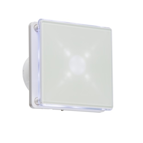 100MM/4" LED Backlit Extractor Fan with Overrun Timer - White