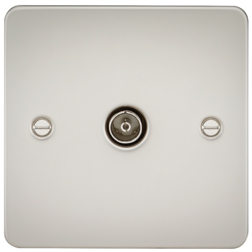Flat Plate 1G TV Outlet (non-isolated) - Pearl