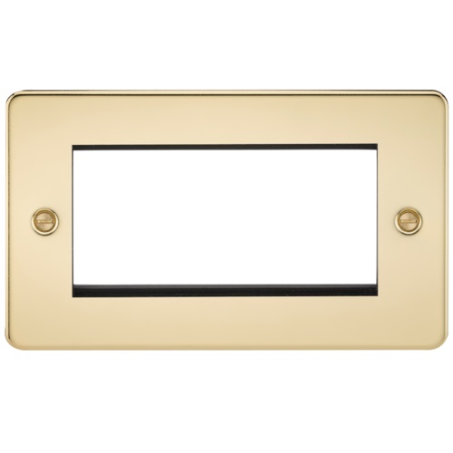 Flat Plate 4G modular faceplate - polished brass