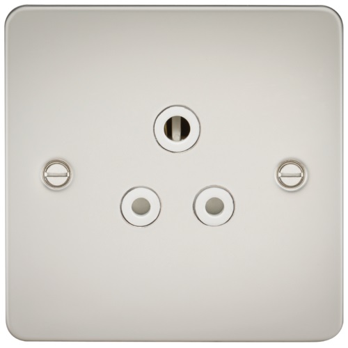 Flat Plate 5A unswitched socket - pearl with white insert