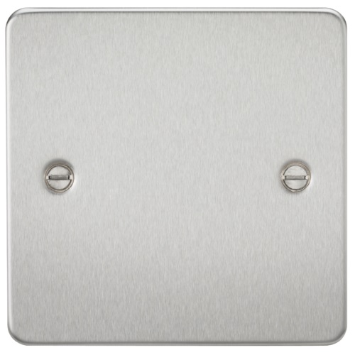 Flat Plate 1G blanking plate - brushed chrome