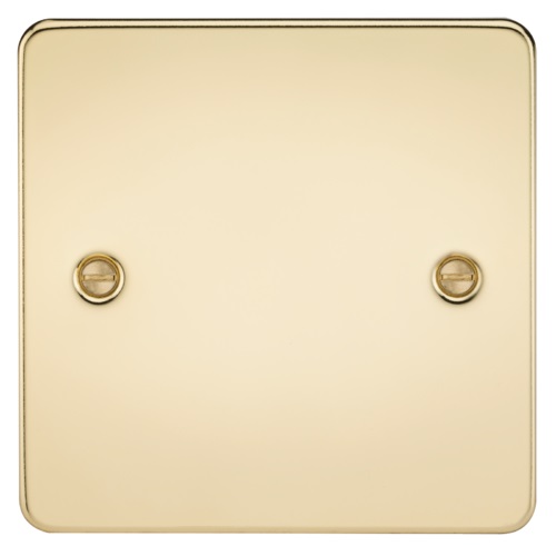 Flat Plate 1G blanking plate - polished brass