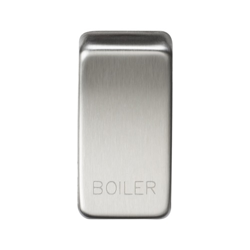 Switch cover "marked BOILER" - brushed chrome