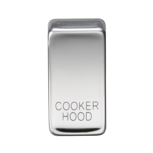 Switch cover "marked COOKER HOOD" - polished chrome