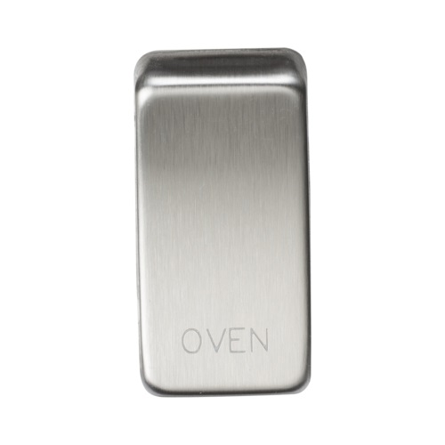 Switch cover "marked OVEN" - brushed chrome