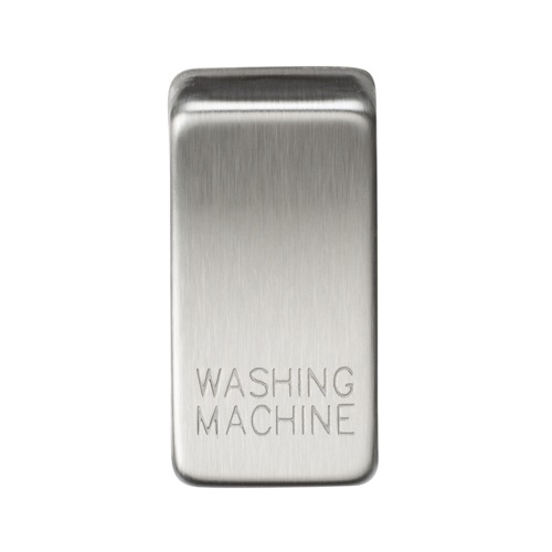 Switch cover "marked WASHING MACHINE" - brushed chrome