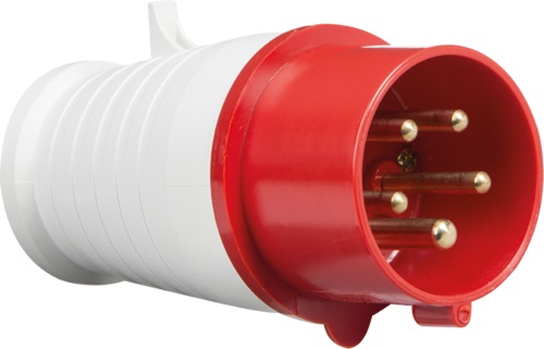 Red 415V IP44 16A Plug 3P+N+E