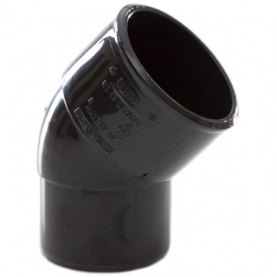50mm PVC Wastewater  45/135Â° Spigot Bend - Black