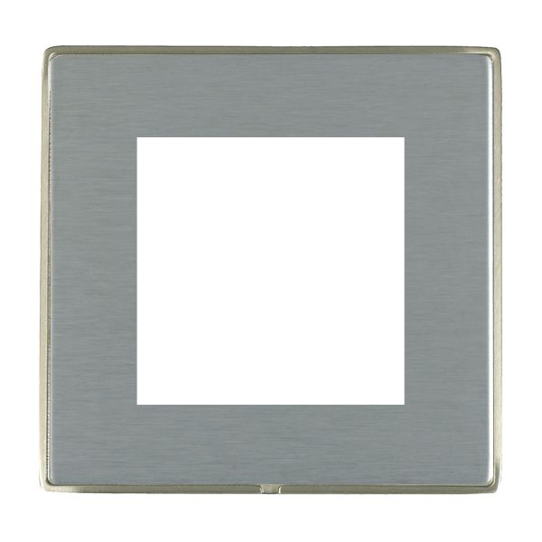 Hamilton Linea-Duo CFX Satin Nickel Frame/Satin Steel Plate 2 Module EuroFix 50x50mm Aperture Plate with Grid