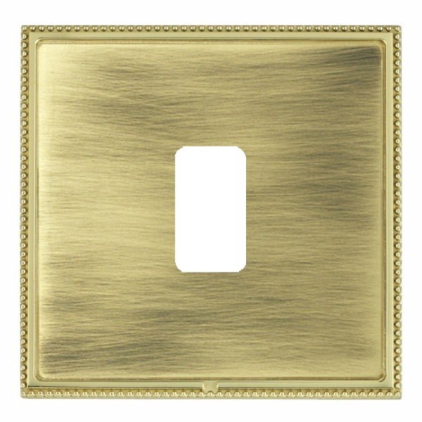 Hamilton LPX1GPPB-AB Linea-Perlina CFX Polished Brass Frame/Antique Brass Plate 1 Gang Grid Fix Aperture Plate with Grid