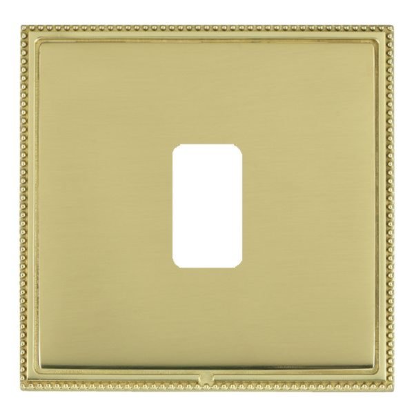 Hamilton LPX1GPPB-PB Linea-Perlina CFX Polished Brass Frame/Polished Brass Plate 1 Gang Grid Fix Aperture Plate with Grid