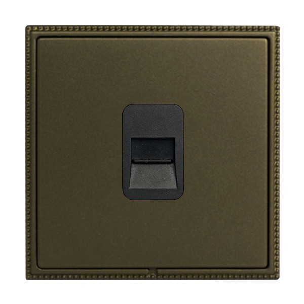 Hamilton LPXTCSRB-RBB Linea-Perlina CFX Richmond Bronze Frame/Richmond Bronze Plate 1 Gang Telephone Slave Socket with Black Insert