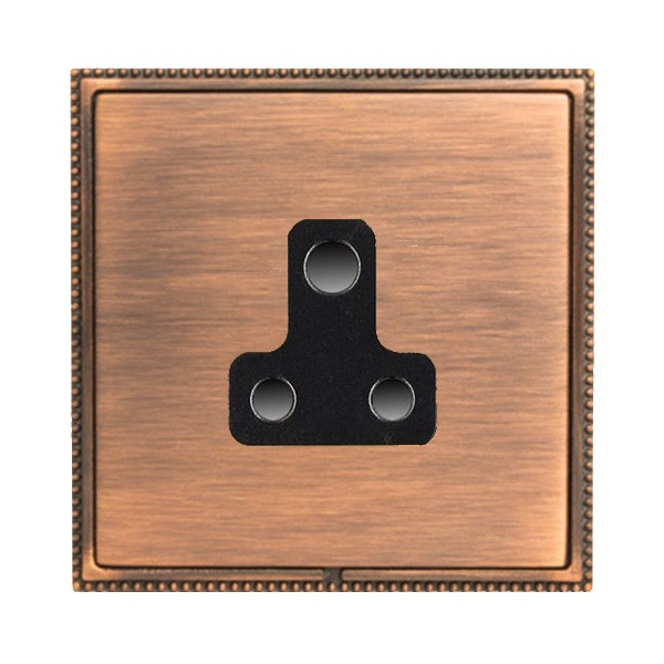 Hamilton LPXUS5CB-CBB Linea-Perlina CFX Copper Bronze Frame/Copper Bronze Plate 1 Gang 5A Unswitched Socket with Black Insert