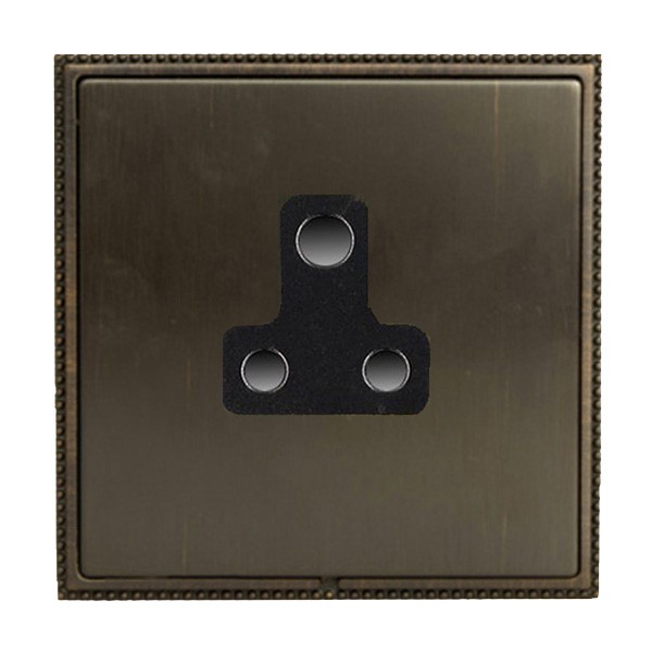 Hamilton LPXUS5EB-EBB Linea-Perlina CFX Etrium Bronze Frame/Etrium Bronze Plate 1 Gang 5A Unswitched Socket with Black Insert