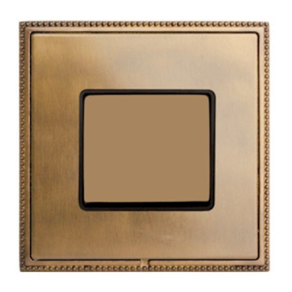 Hamilton LPXW10DPHB-HBB Linea-Perlina CFX Connaught Bronze Frame/Connaught Bronze Plate 1 Gang 10AX Wide Double Pole Switch with Connaught Bronze Rocker and Black Surround