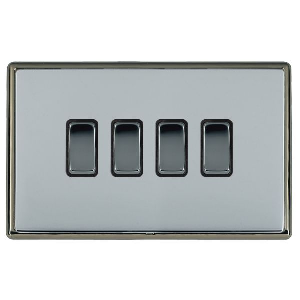 Hamln LRXR242BK-BSB Rocker Switch 4G 20A