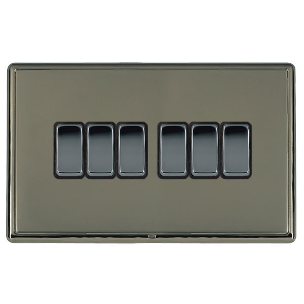 Hamln LRXR26BK-BKB Rocker Switch 6G 10A