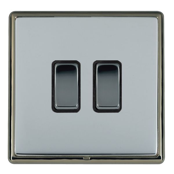 Hamln LRXR322BK-BSB Rocker Switch 2G 20A