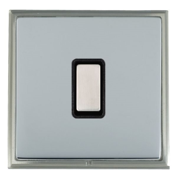 Hamilton Linea-Scala CFX Satin Nickel Frame/Bright Steel Plate 1 Gang 250W/210VA Multi-Way Touch Master Dimmer with Satin Steel Insert and Black Surround