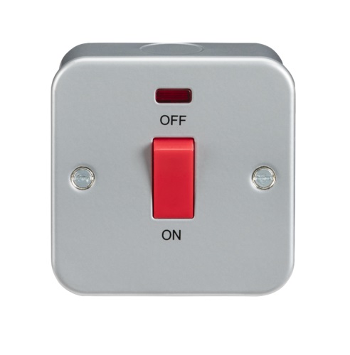 Metal Clad 45A DP Switch with Neon - Single Size