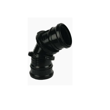110mm Adjustable Bend 90Â° - Black