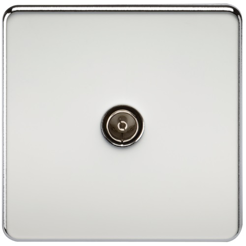 Screwless 1G TV Outlet (Non-Isolated) - Polished Chrome