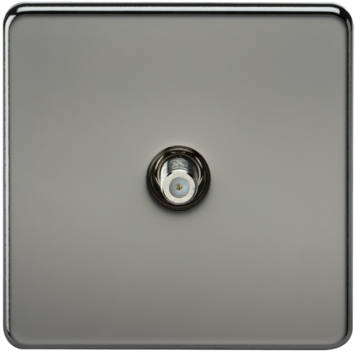 Screwless 1G SAT TV Outlet (Non-Isolated) - Black Nickel