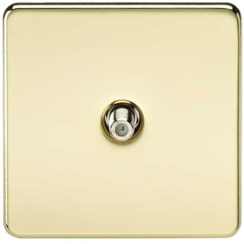 Screwless 1G SAT TV Outlet (Non-Isolated) - Polished Brass