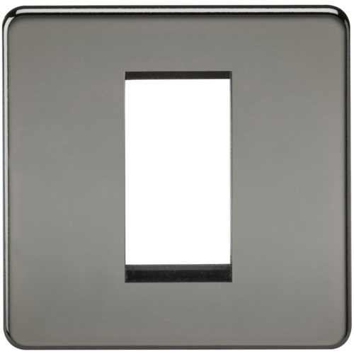 Screwless 1G Modular Faceplate - Black Nickel