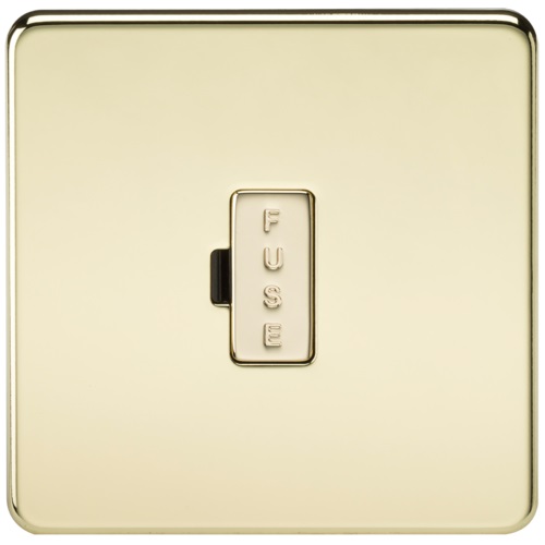 Screwless 13A Fused Spur Unit - Polished Brass