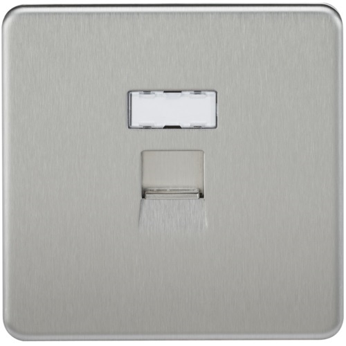 Screwless RJ45 network outlet - brushed chrome