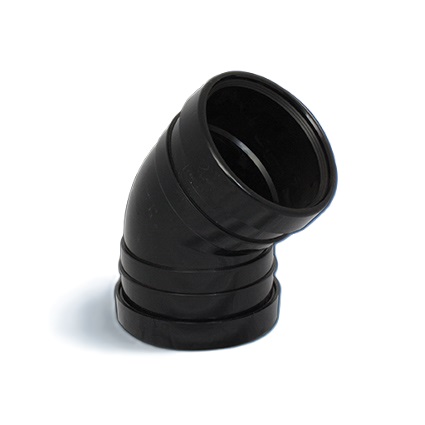 110mm 45Â°/135Â° Double Socket Bend [Black]