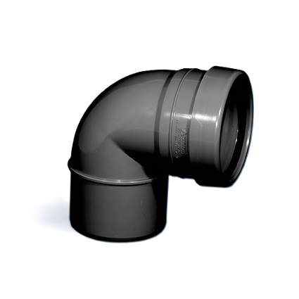 110mm  90Â° Knuckle Single socket bend - black